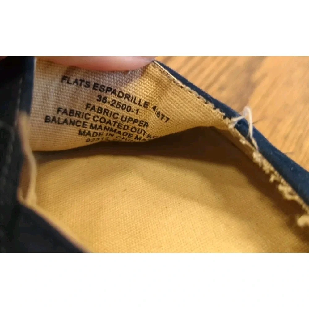 Ellos Women's Espadrille Flat Shoes Size 8.5 M Navy Suede‎